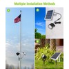 APONUO Solar Flag Light - Fits 1.4-3' Flag Poles, 2