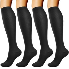 DRESHOW 4 Pairs Compression Socks for Men and Women Circulation Best Support for Sporty, Running, Cycling, Travel, 4 pairs set-01