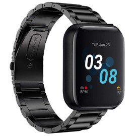 Compatible with iTouch Air 3 Bands, Giaogor Stainless Steel Metal Replacement Strap Bracelet Compatible for iTouch Air 3 / IOWODO R3Pro Straps/Popglory P22 Straps/Donerton Smartwatch Straps (Black)