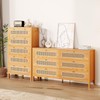 DWVO Natural Rattan 6 Drawer Dressers - Oak Wooden Dresser