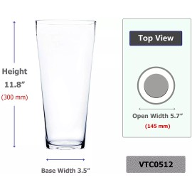 WGV Bullet Bouquet Glass Vase Width 5.5" Height 12" 1 Piece (VTC0512)