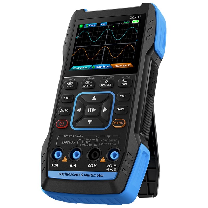 DEWIN Oscilloscope Multimeter, 3-in-1 2-Channel Oscilloscope Multimeter Signal Generator 10