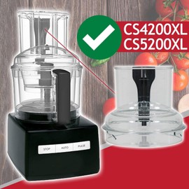 SPARES2GO Replacement Lid Cover Compatible with Magimix CS4200XL CS5200XL Food Processor (Clear with Black Handle)