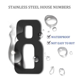 Modern House Numbers for Outside - Self-Adhesive, Large 6 Inch, Metal House Address Numbers - Ideal For Mailbox, Door, And Outdoor Address - House Number 4