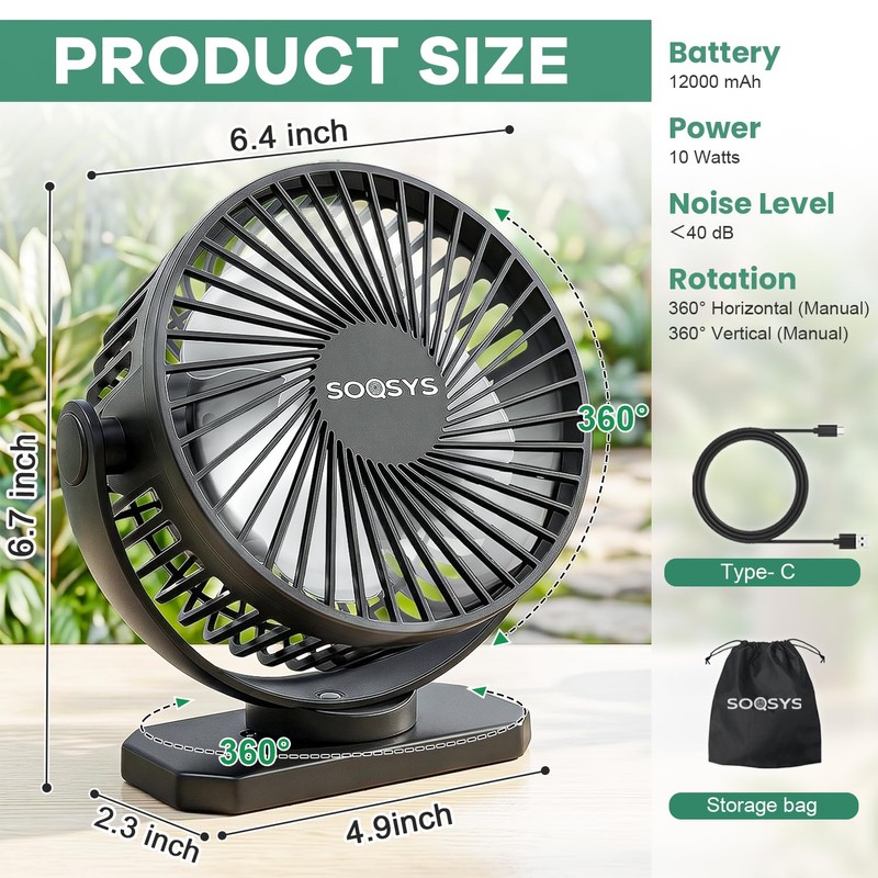 Grow Tent Fan 6”, Magnetic Fan for Greenhouse Plant with