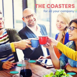 Destination Vinyl ltd Great Coasters (Set of 4) Round - Cute Letters Print Alphabet Kids School Drink Glossy Coasters/Tabletop Protection for Any Table Type #44786