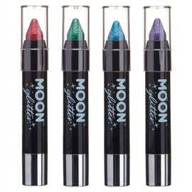 Moon Glitter Holographic Glitter Paint Pen / Body Chalk Make Up for Face & Body 3.5 g Set of 4 Colours
