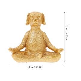Alipis Meditating Dog Statue Buddha,Resin Zen Animal Yoga Figurine Decorative Tabletop Collectible for Flower Beds Home Decoration Garden Yard Lawn
