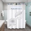 Gibelle No Hook Shower Curtain with Snap-in Fabric Liner Set