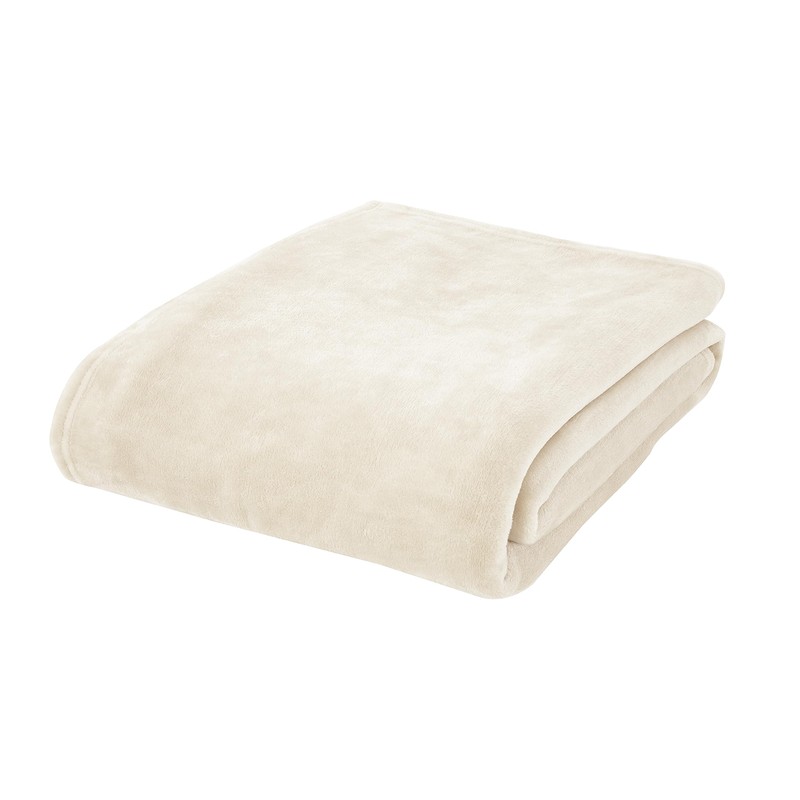 Catherine Lansfield Raschel Velvet Touch 130x170cm Blanket Throw Cream