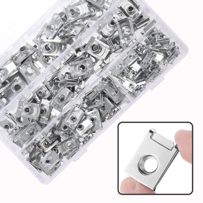 Knpwer Pack of 150 Thread Clip Nut Set, U-Type Sheet