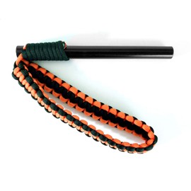 BigDaddy Ferro Rod Fire Starter - The Multiple Color Options - 5in by 1/2in with 550 Paracord Loop Handle by Sirius Survival (Orange)