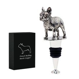 French Bulldog Frenchie Dog Wine Bottle Stopper, Dog Lovers Gifts for Men Women, for Wine Champagne Prosecco