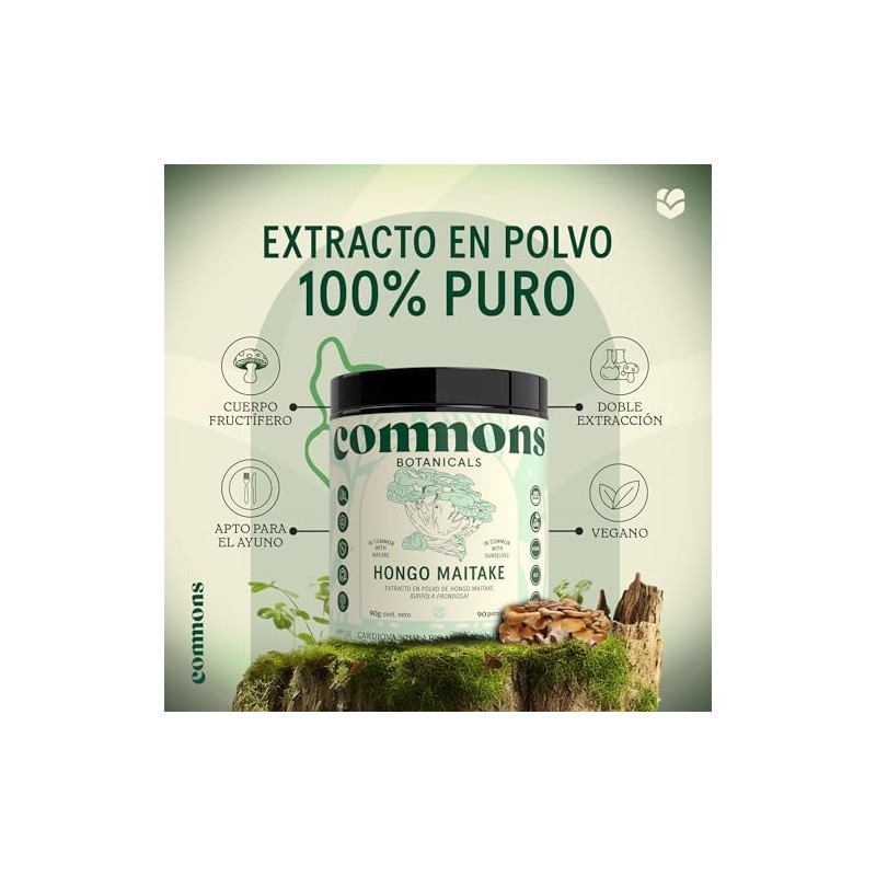 COMMONS Hongos Adaptógenos Hongo Maitake Suplemento Alimenticio En Polvo