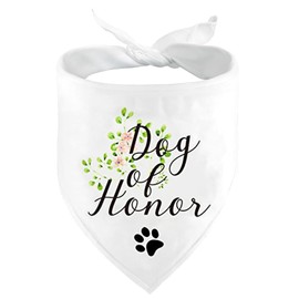 Dog Bandana, Pet Scarf Triangle Bibs Kerchief, Gender Reveal Photo Props, Dog Pregnancy Announcement, Pet Costume Accessories for Small Medium Large Dogs(Dog of Honor)