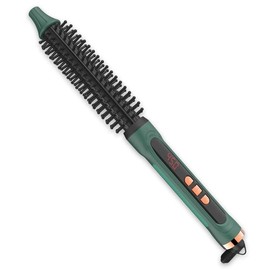 Mini Thermal Round Brush, 0.35 Inch Barrel Volume Heat Styling Brush for Men and Women Short Thin Curly Straight Hair, Heated Curling Iron,12 Temperature Setting (0.95 Inch with Bristles) - Size: 0.5 Inch Barrel