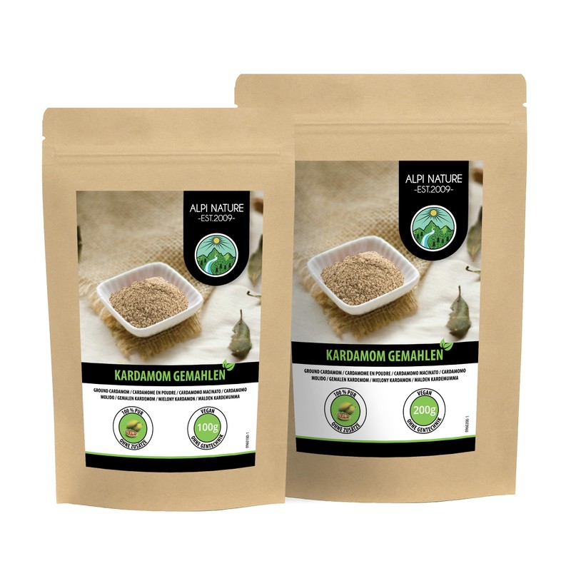 Ground Cardamom (100g, 3.5oz), Cardamom Powder 100% Natural, Without additives,