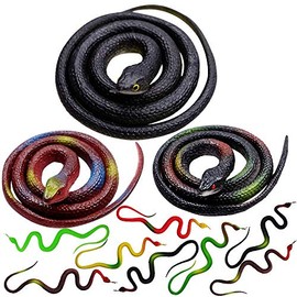Shyflpopo 11 piezas de decoración realista de serpientes de goma para accesorios de jardín para asustar a pájaros, ardillas, ratones, juguetes de brom