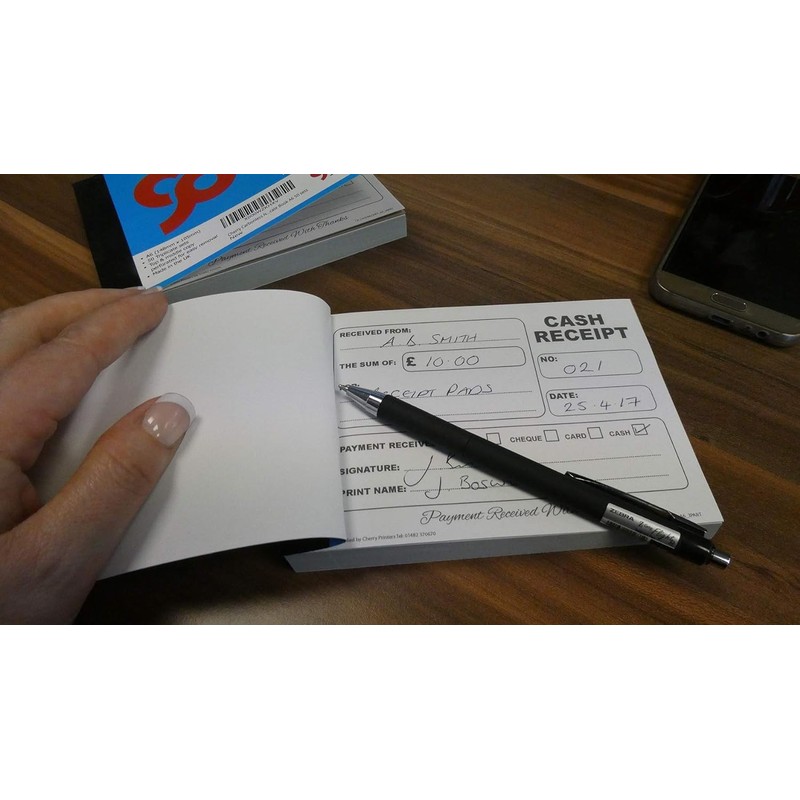 Cherry Carbonless (NCR) Cash Receipt Triplicate A6 50 Sets Perfect