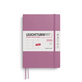 LEUCHTTURM1917 372737 Weekly Planner Medium (A5) 2026, Softcover, Dusty Rose, English