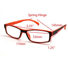 Colorviper Soft Matte Black w/ 2 Tone Reading Glasses Spring Hinge (MATTE BLACK ORANGE, 1.00)