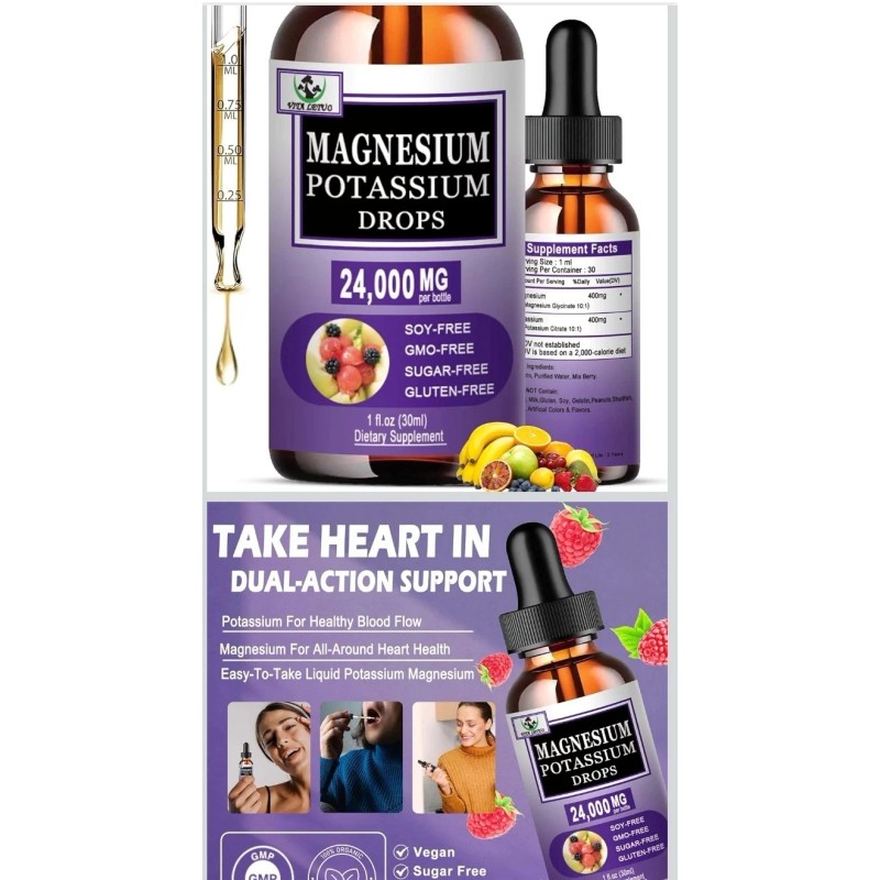 Mulittea Magnesium Potassium Liquid Drops 24,000 mg EXP: 10/2026