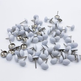 500pcs a lot: D11mmxL17mm White Painted Sofa Upholstery Tacks Wooden Furniture Decorative Tacks Hobnail Thumb Nails Home DIY Upholstery Nails (White Painted)