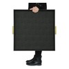 HofferRuffer Extra Large Square Serving Tray, Elegant Faux Leather Ottoman