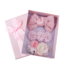 Flower Hair Clips Set - 3pcs Floral Bowknots Hair Bow Accessories with Boutique Fully Lined Alligator for Baby Girl Toddles Teen Gifts by mligril