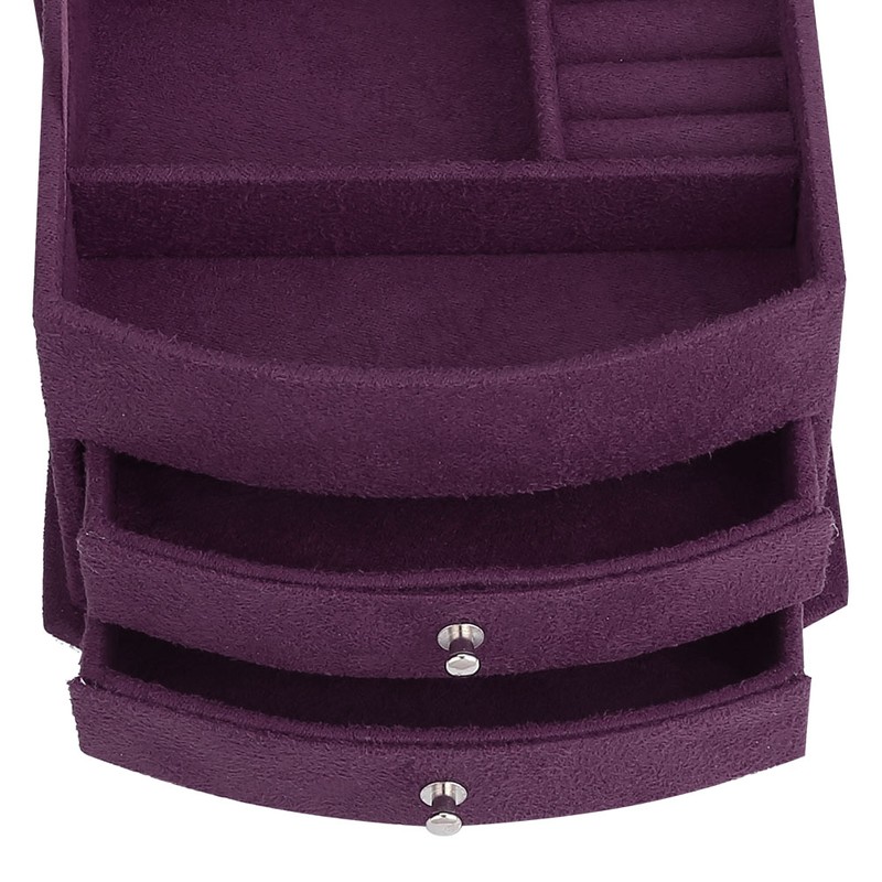 3 Layers Portable Jewelry Earrings Rings Bracelet Necklace Box Organizer