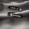 Opening Black I am a WARRIOR ring Stainless Steel Adjustable