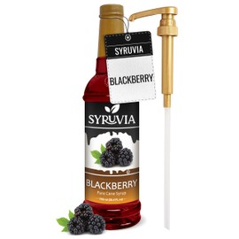 Syruvia Blackberry Syrup – Blackberry Syrup Flavor, 25.4 fl oz - Perfect for Cocktails, ice Tea, Desserts, Italian Sodas, Ice and More, Kosher and Gluten-Free With Syrup Pump