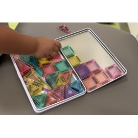 Magnetic Tiles, Mini Magnatiles Travel for Kids, Magnetic Blocks Toys, Montessori Toys for Preschool Learning Classroom Must Have Decor for Kids Ages 3-9+ Years