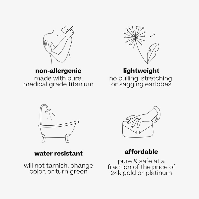 Tini Lux Hypoallergenic Oval Mini Trendsetter Hoops Silver