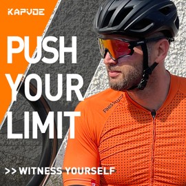 KAPVOE Cycling Sunglasses with 5 Interchangeable Lenses Polarised Men Women Baseball Sports Glasses UV400 TR90 Running Football Driving MTB Fishing Golf 01