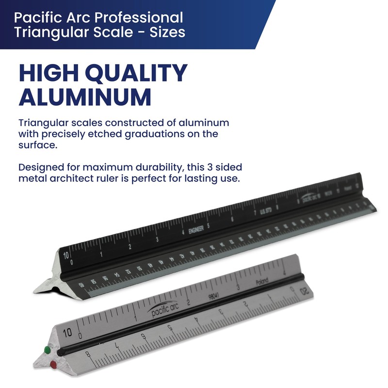 Pacific Arc - Professional Aluminum Triangular Scale - Architecture Scale