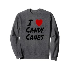 I Heart (Love) Candy Canes Winter Peppermint Christmas Sweatshirt