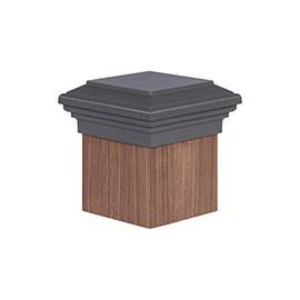 6x6 Post Cap (5.5") Gray Flat Square Newel Newport Top for Outdoor Fences, Mailboxes & Decks, by Atlanta Post Caps