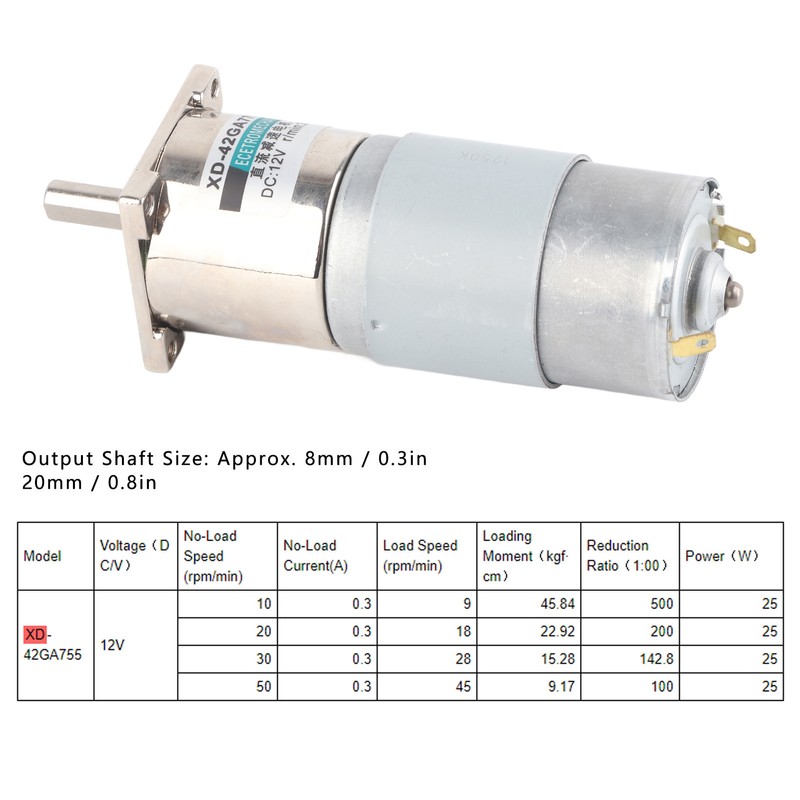 DC Gear Motor Mini Low Speed CW CCW Permanent Magnet