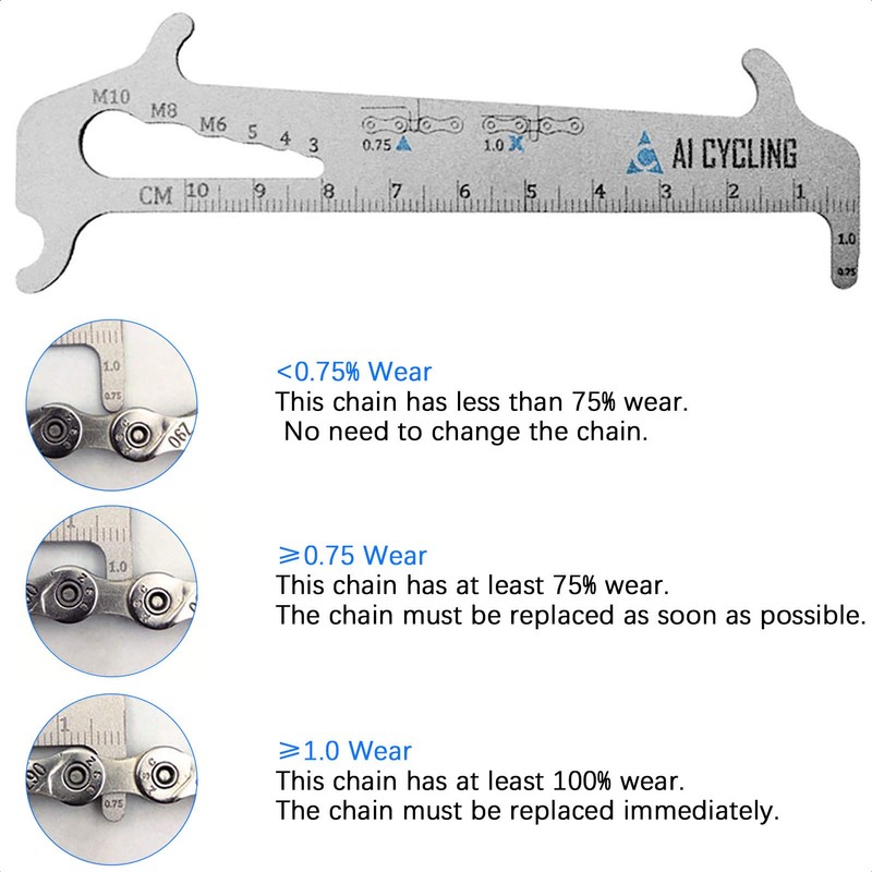 VANICE 4 in 1 Bicycle Chain Checker Bike Chain Wear