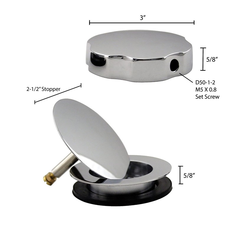 Westbrass A50T-26 Standard 1-1/2" Replacement Trim for Cable Drive Bath