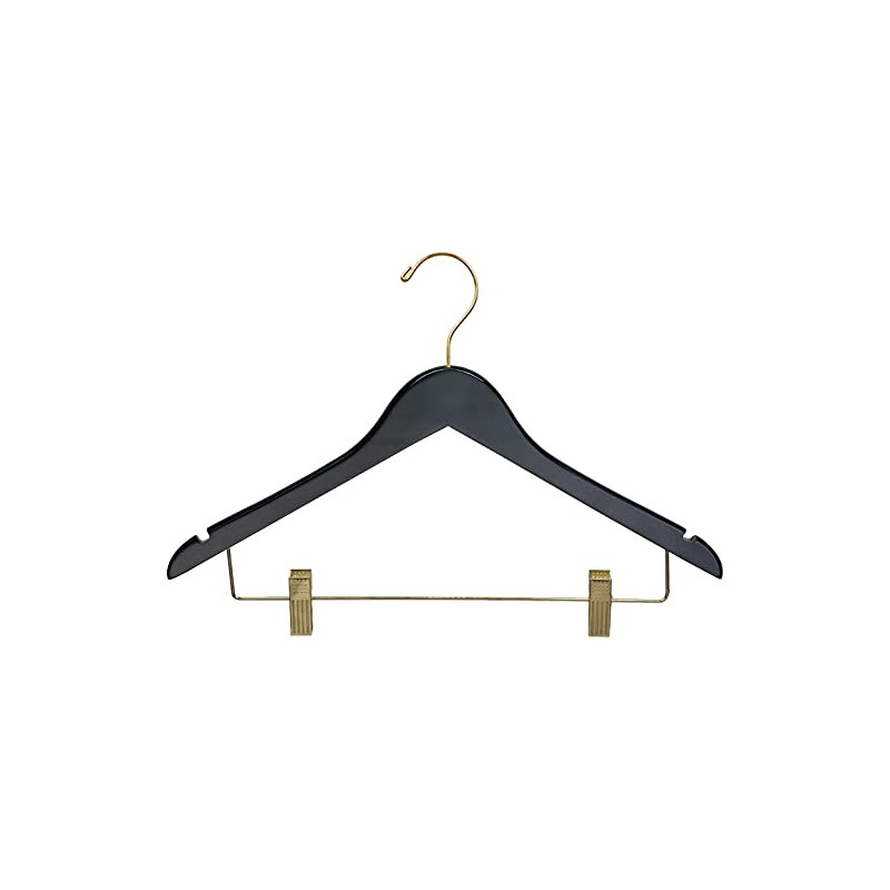 Quality Wooden Skirt Hangers 25 Pack, Solid Wood Pants Hanger