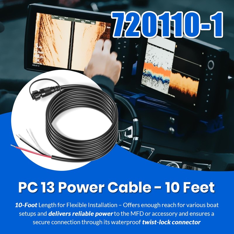 PC 13 Power Cable Replace for Humminbird 720110-1, for APEX,