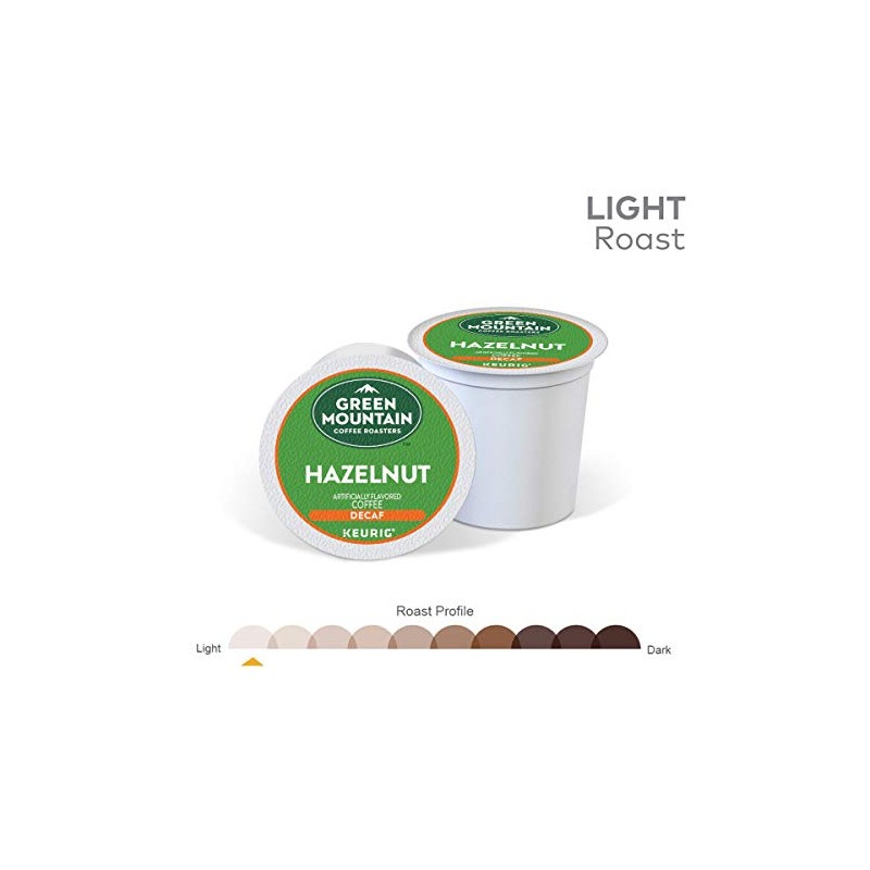 Green Mountain Coffee Roasters Hazelnut Decaf, Single-Serve Keurig K-Cup Pods,