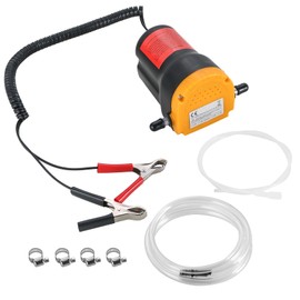 NYXOVA Oil Change Pump Extractor, 60W 12V Oil Diesel Fluid Pump Extractor Scavenge Suction Transfer Pump with Hose, Pump Oil Quick Changer for Boat, Car, Speedboat, Motorcycle (Yellow)