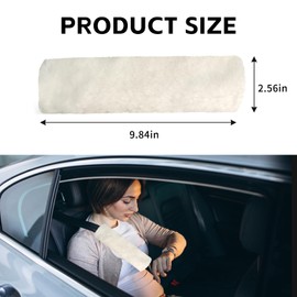wuyaoyao 2PCS Car Seat Belt Pads Shoulder Cover, Soft Plush Auto Seat Belt Pad for Protecting Neck and Shoulder, Universal Car Shoulder Strap Cushion Protector for Adults Kids Women Men (White)