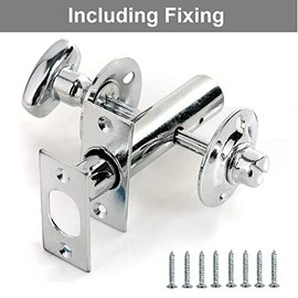 TERF® Heavy Duty Polished Chrome 60mm Thumb Turn Security Bolt Door Lock and Emergency Coin Release Thumb-Turn Privacy Door Lock with Fixing Screws for Toilet Bathroom - Pack of 1