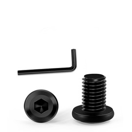 KACNON M8 x 10 Screws, Pack of 15 Black Stainless Steel Screws with Hex Key, 304 Hexagon Socket Flat Head Screws, Stainless Steel A2 V2A Full Thread, Black Galvanised, for Household Appliances,