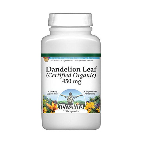 Dandelion Leaf (Certified Organic) - 450 mg (100 Capsules, ZIN: 517633) - 3 Pack