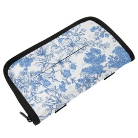 ElliTarr Car Tissue Holder Car Napkin Holder Car Tissue Box Dispenser Case Sun Visor Mask Holder with Adjustable Straps Reusable Easy to Install Car Visor Accessories Watercolor Blue Flower